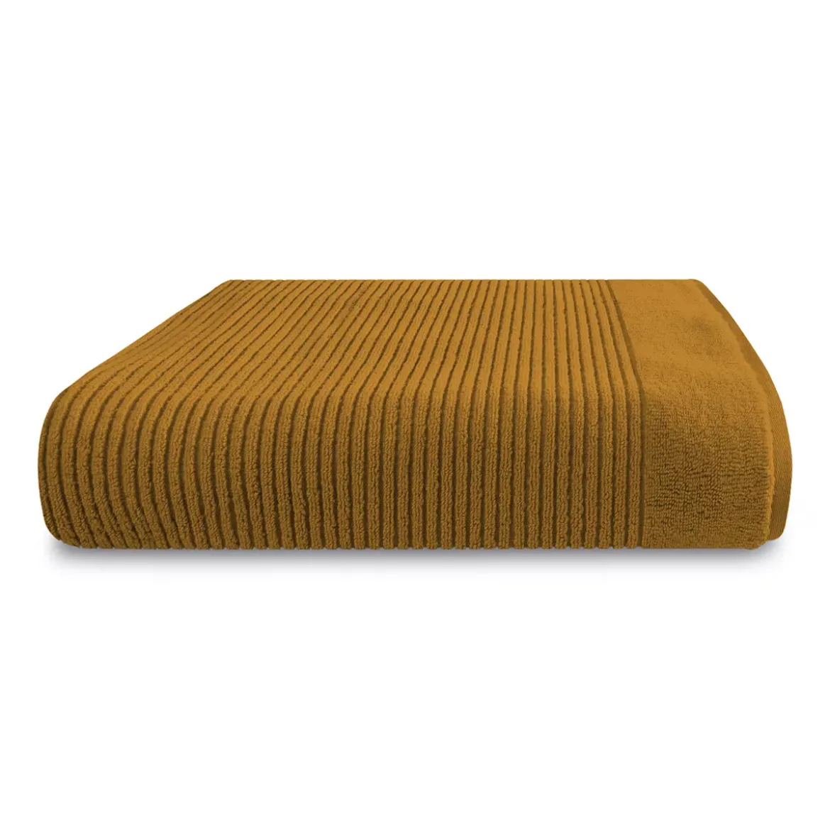 Drap de bain pur coton 575 g/m² uni jaune Vitae ocre