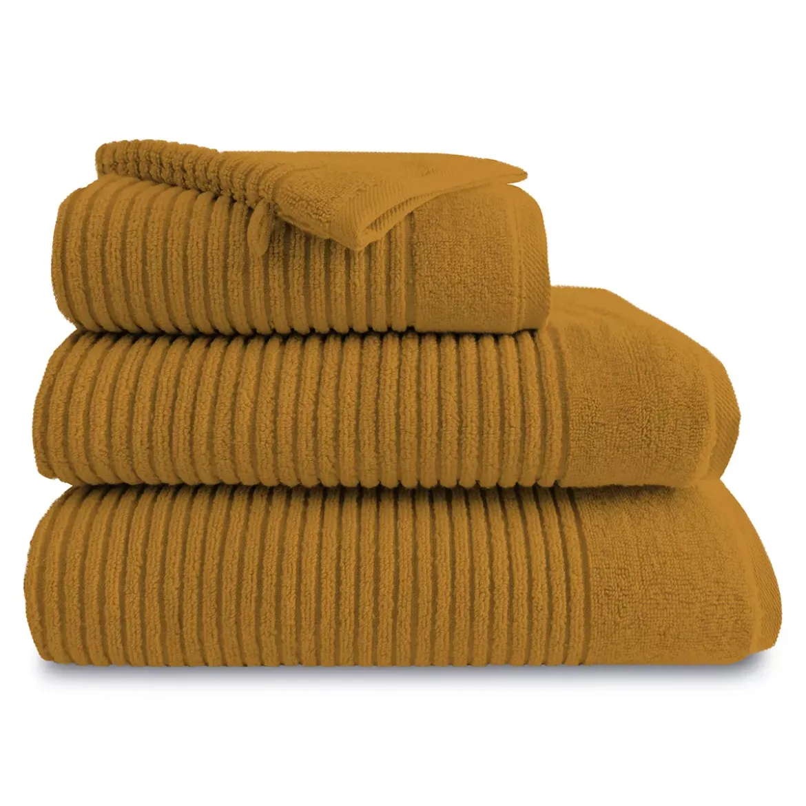 Drap de bain pur coton 575 g/m² uni jaune Vitae ocre