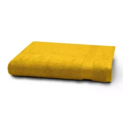 Drap de bain pur coton 550 g/m² uni orange Elea safran