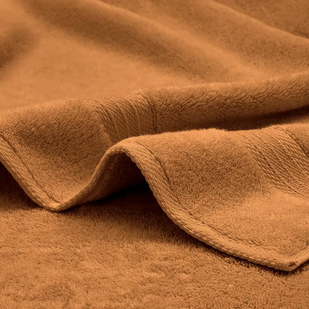 Drap de bain pur coton 550 g/m² uni orange Elea rouille
