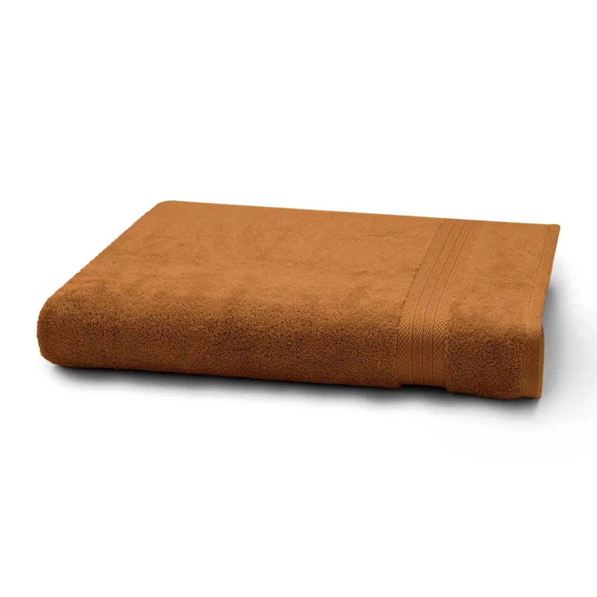 Drap de bain pur coton 550 g/m² uni orange Elea rouille
