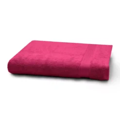 Drap de bain pur coton 550 g/m² uni rose Elea fuchsia