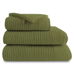 Drap de bain pur coton 575 g/m² uni vert Vitae mousse