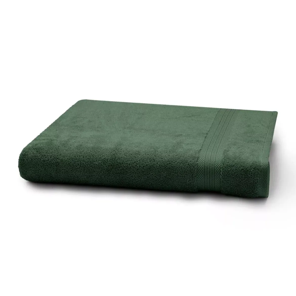 Drap de bain pur coton 550 g/m² uni vert Elea kaki