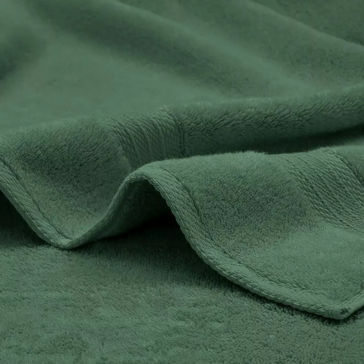Drap de bain pur coton 550 g/m² uni vert Elea kaki
