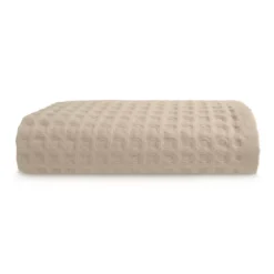 Drap de douche pur coton 240 g/m² nid d'abeille beige Detente naturel