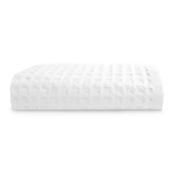 Drap de douche pur coton 240 g/m² nid d'abeille blanc Detente neige