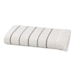 Drap de douche pur coton 580 g/m² tissé teint rayé violet Farniente violine