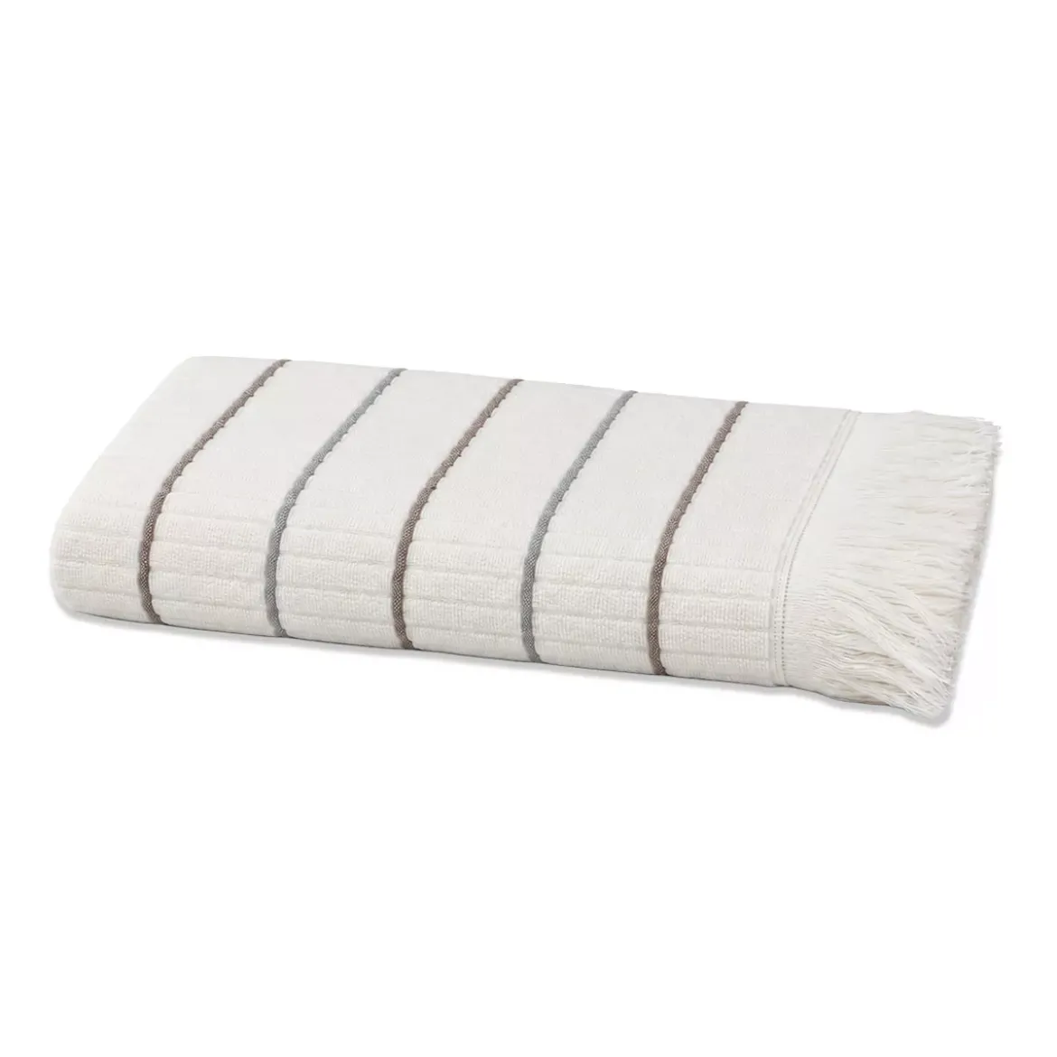 Drap de douche pur coton 580 g/m² tissé teint rayé violet Farniente violine