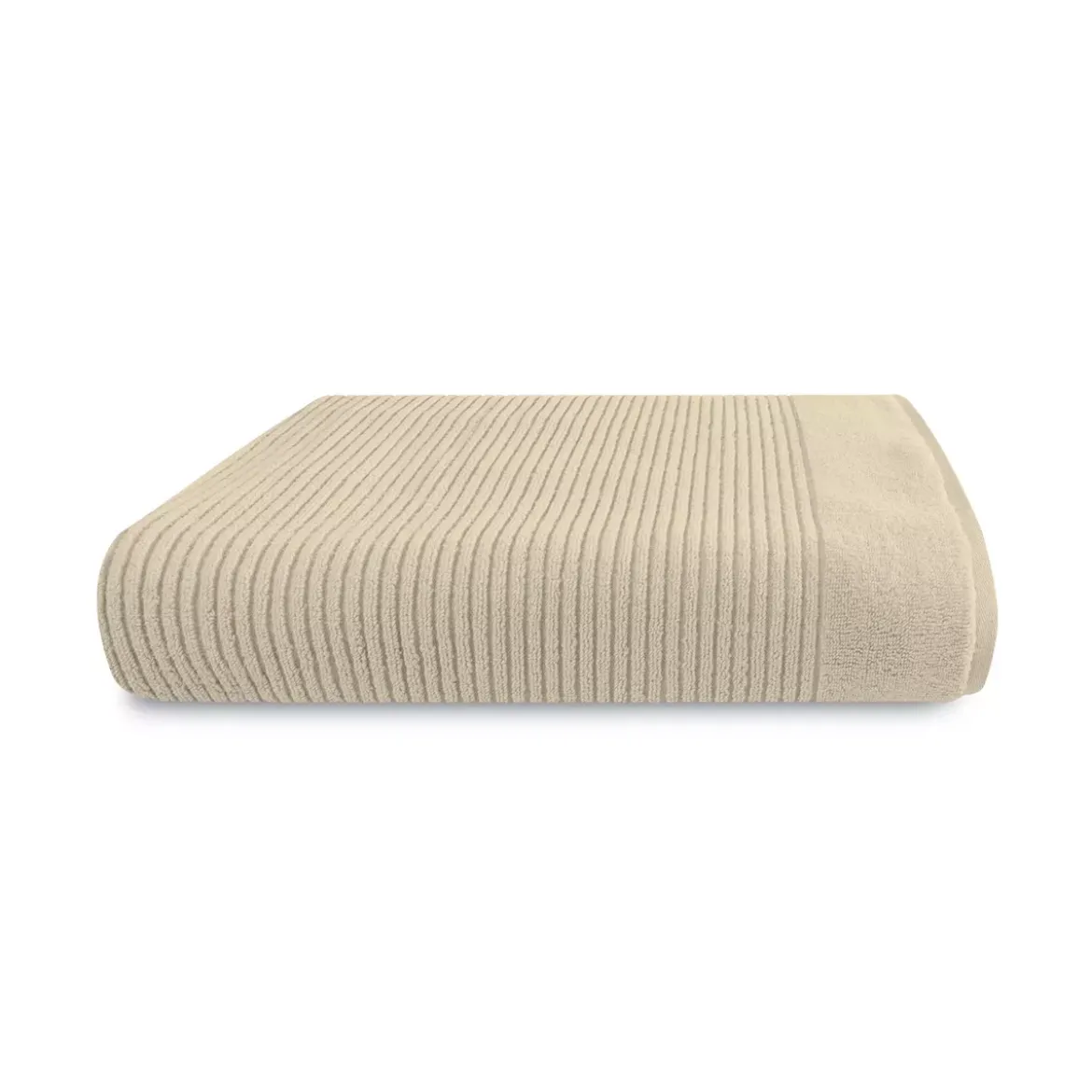 Drap de douche pur coton 575 g/m² uni beige Vitae stone