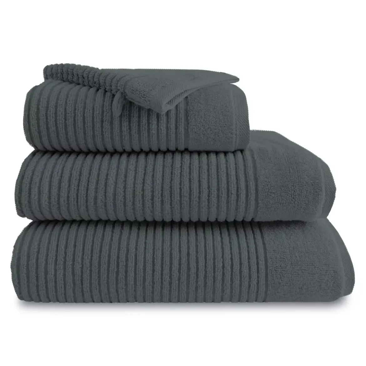 Drap de douche pur coton 575 g/m² uni anthracite Vitae titane