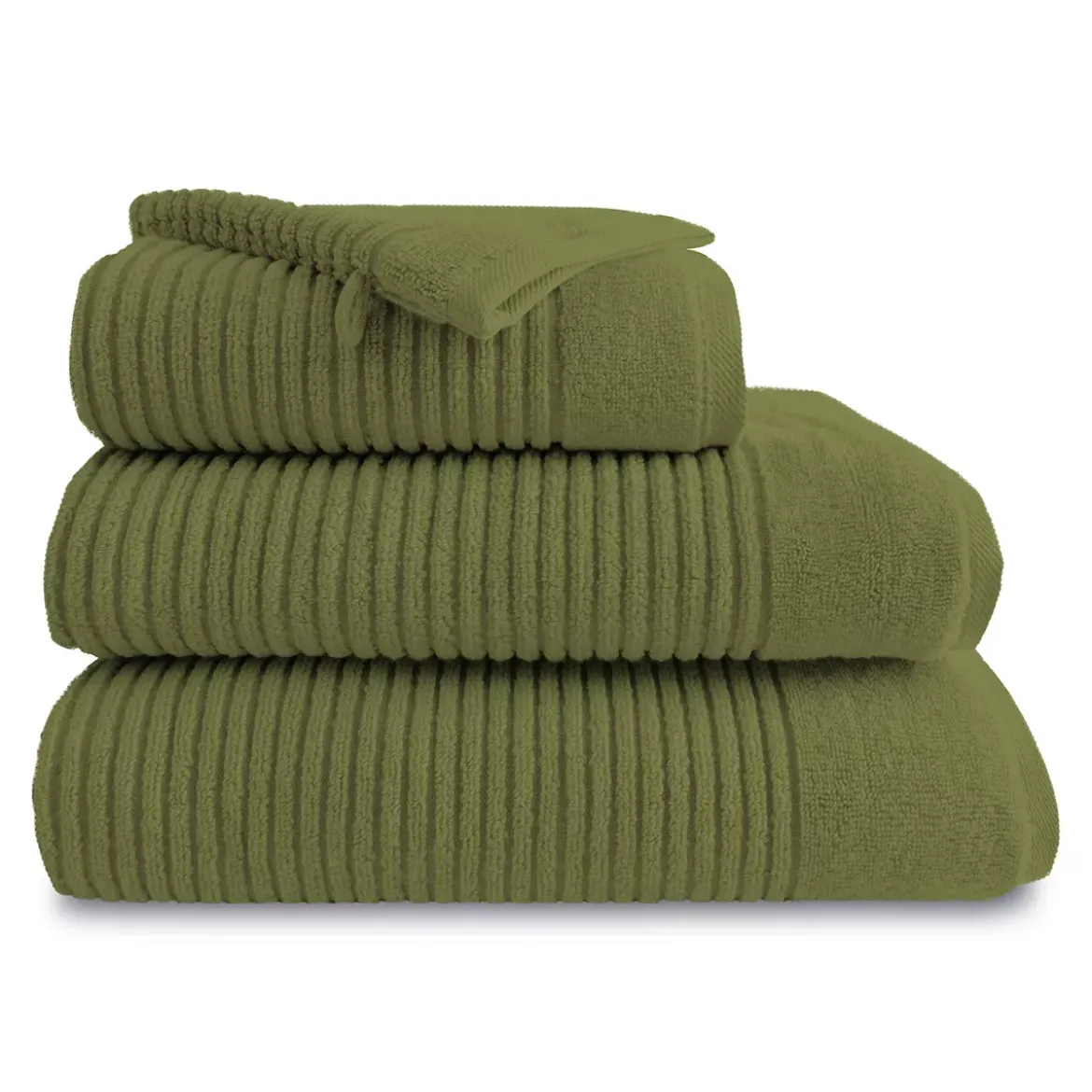 Drap de douche pur coton 575 g/m² uni vert Vitae mousse