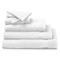 Drap de douche pur coton 550 g/m² uni blanc Elea blanc