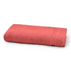 Drap de douche pur coton 550 g/m² uni rose Elea corail