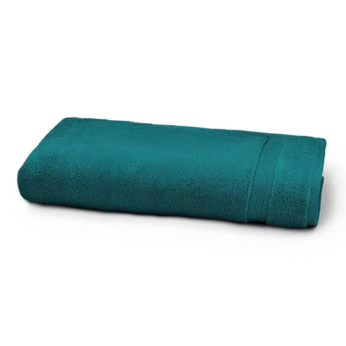 Drap de douche pur coton 550 g/m² uni vert Elea emeraude