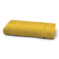 Drap de douche pur coton 550 g/m² uni orange Elea safran