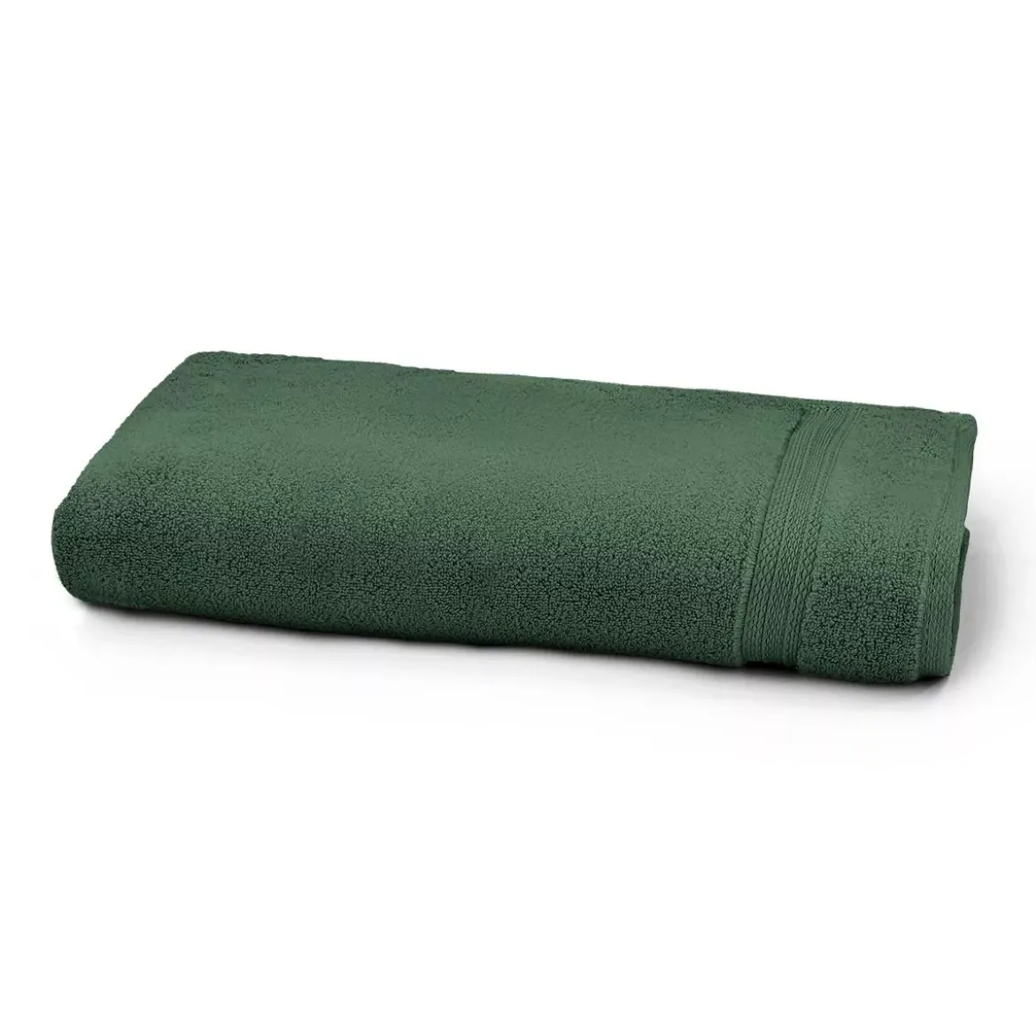 Drap de douche pur coton 550 g/m² uni vert Elea kaki