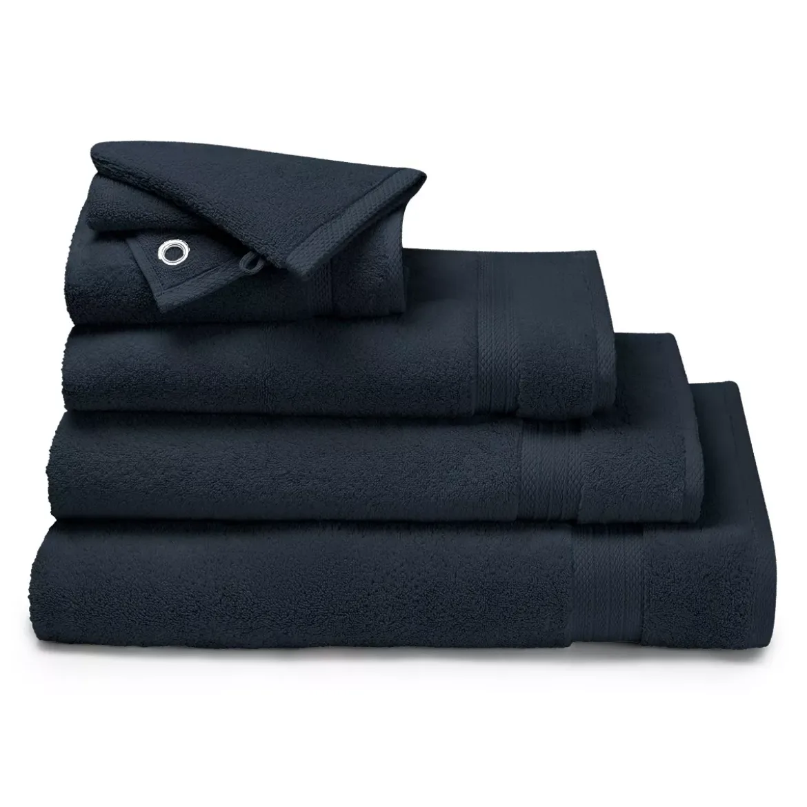 Drap de douche pur coton 550 g/m² uni marine Elea navy