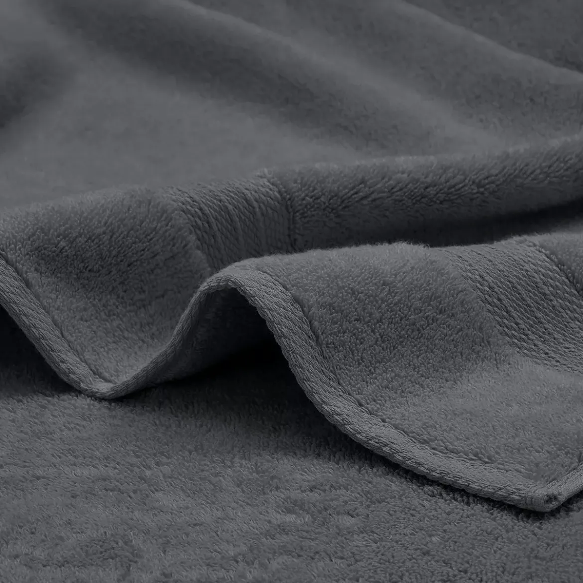 Drap de douche pur coton 550 g/m² uni anthracite Elea carbone