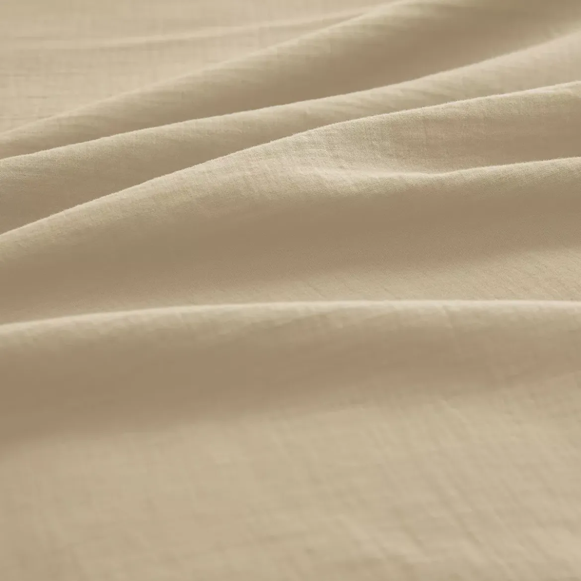 Drap housse b30 gaze de coton lavé uni beige Malia lin