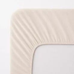 Drap housse b30 gaze de coton lavé uni blanc Malia neige