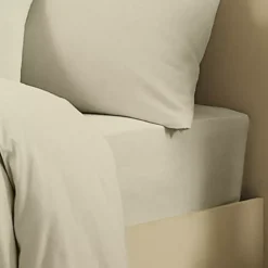 Drap housse b35 lin & coton 160 g/m² uni beige Le metis francais chanvre