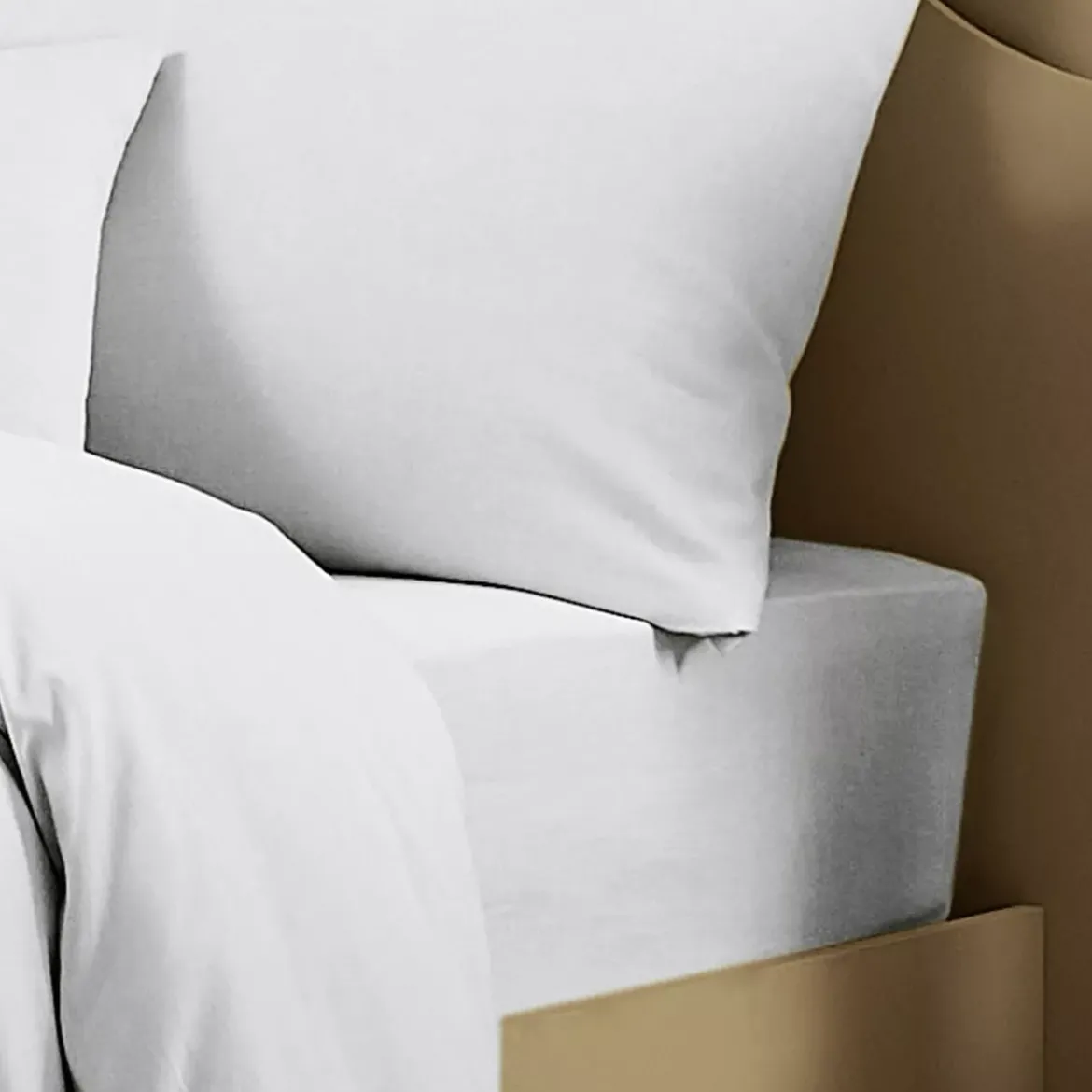 Drap housse b35 lin & coton 160 g/m² uni blanc Le metis francais neige
