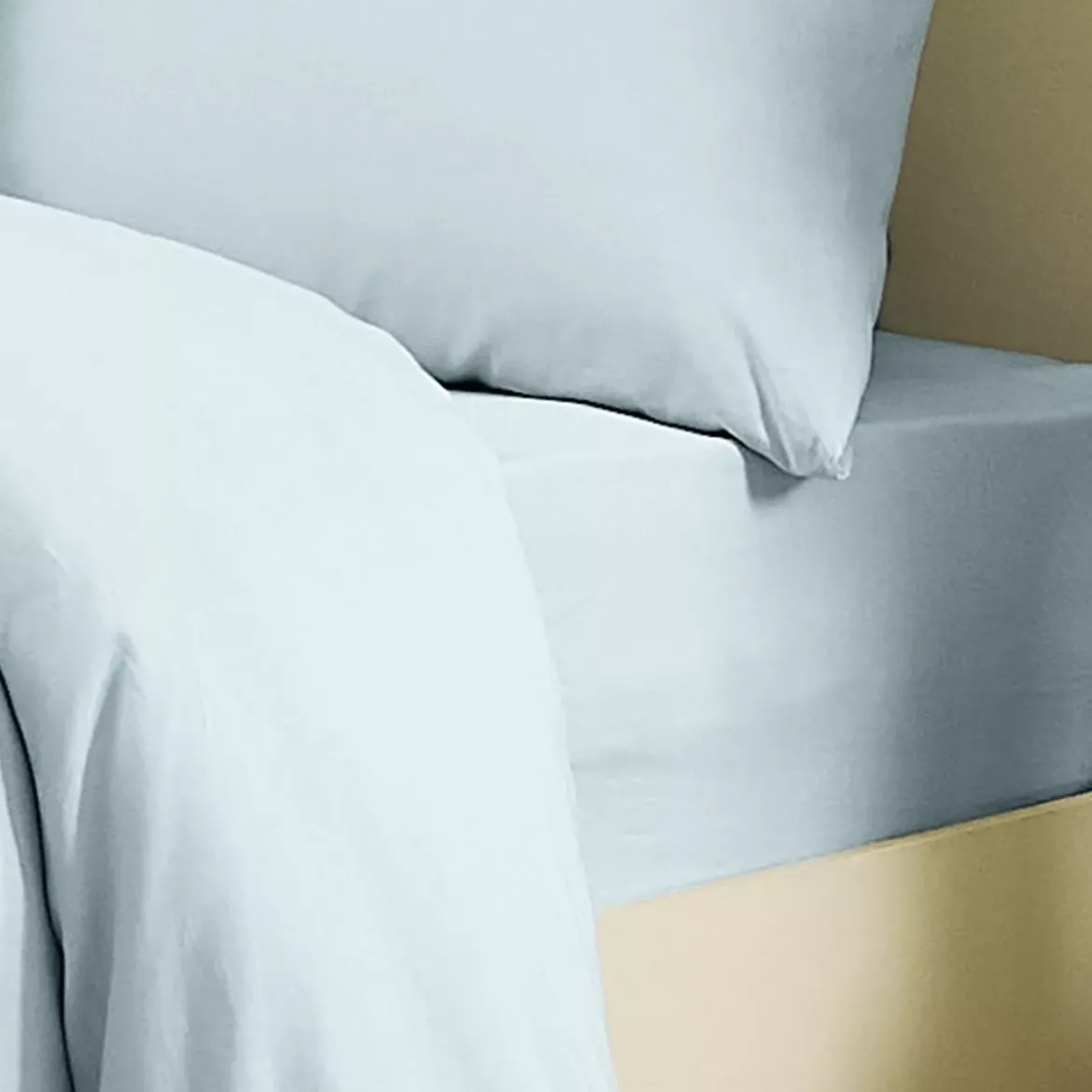Drap housse b35 lin & coton 160 g/m² uni bleu Le metis francais aqua