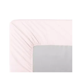Drap housse b30 percale de coton uni rose Olana petale