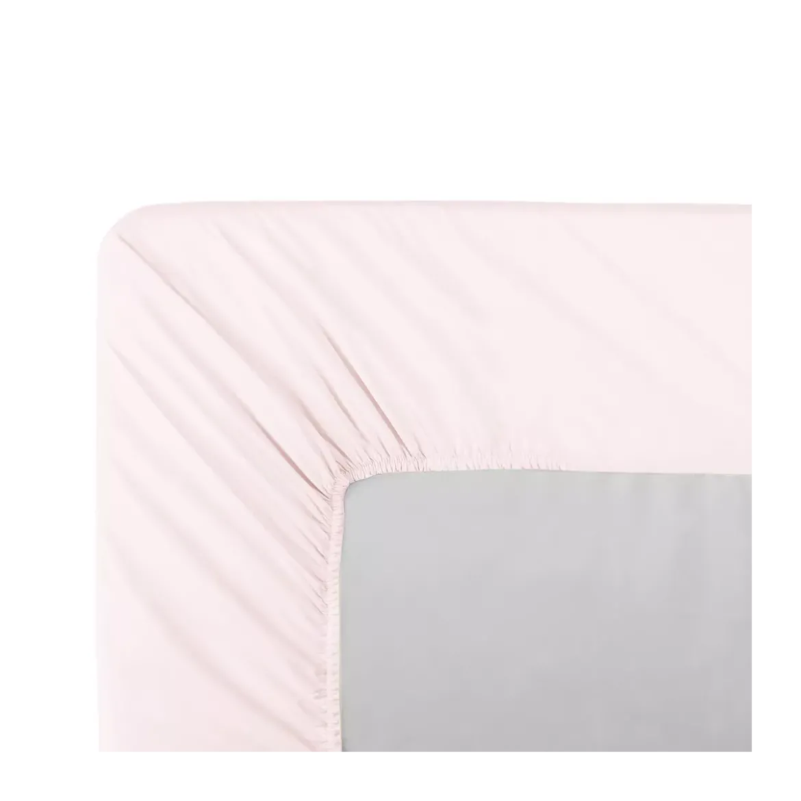 Drap housse b46 percale de coton uni rose Olana petale