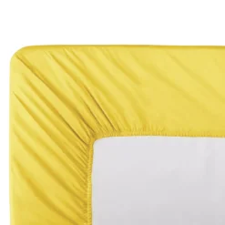 Drap housse b30 percale de coton uni jaune La percale mimosa