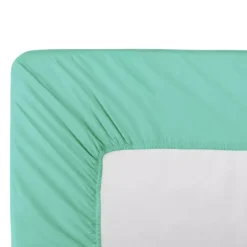 Drap housse b40 percale de coton uni bleu La percale bleu aqua
