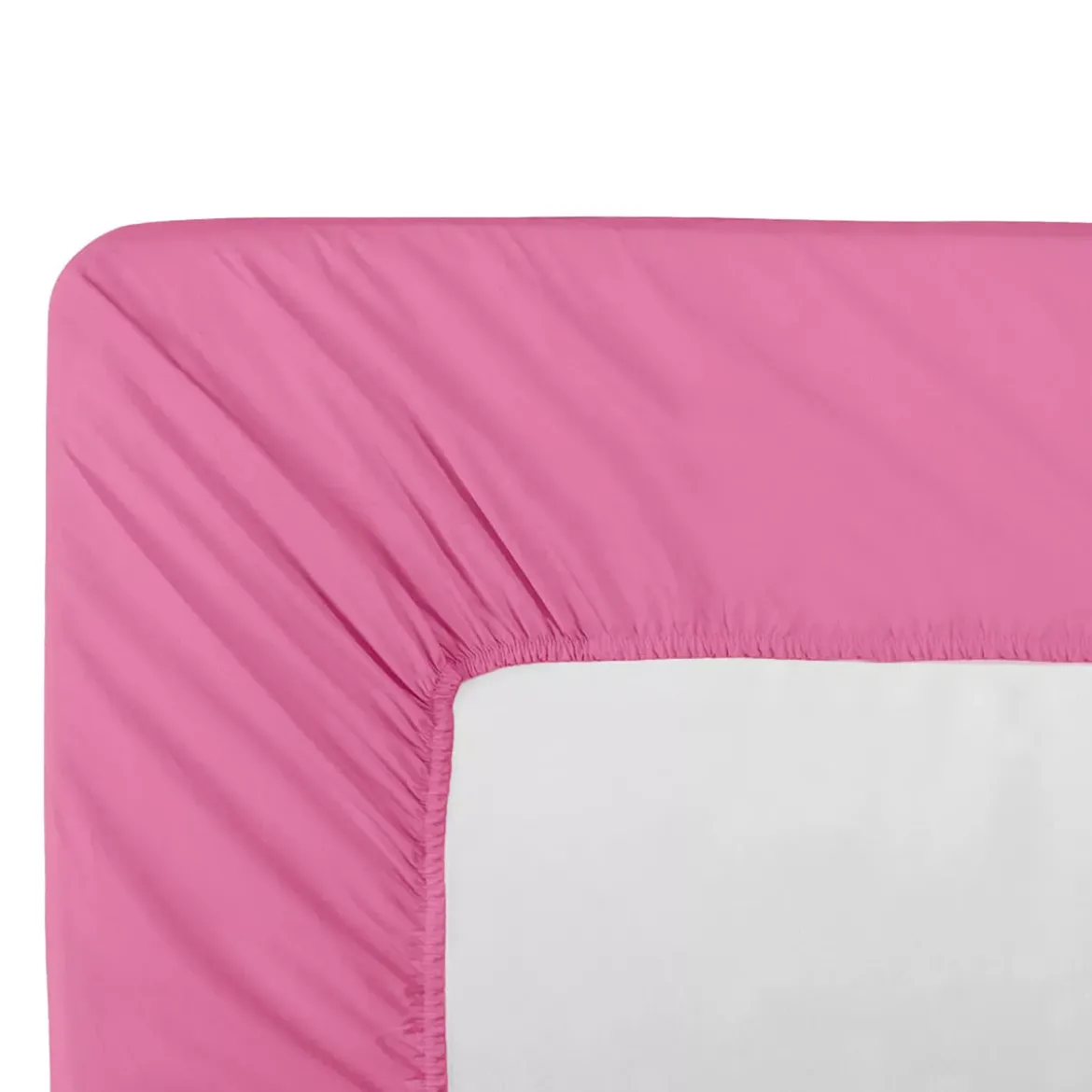 Drap housse b40 percale de coton uni rose La percale rose bonbon