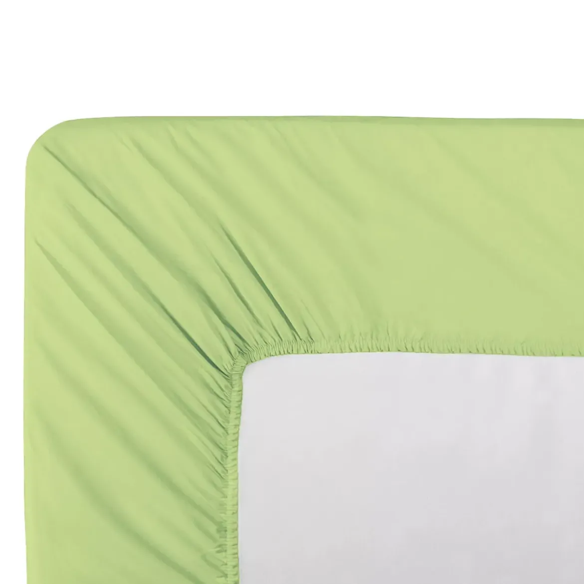 Drap housse b40 percale de coton uni vert La percale vert amande