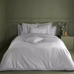 Drap housse b50 percale de coton uni gris La percale francaise platine