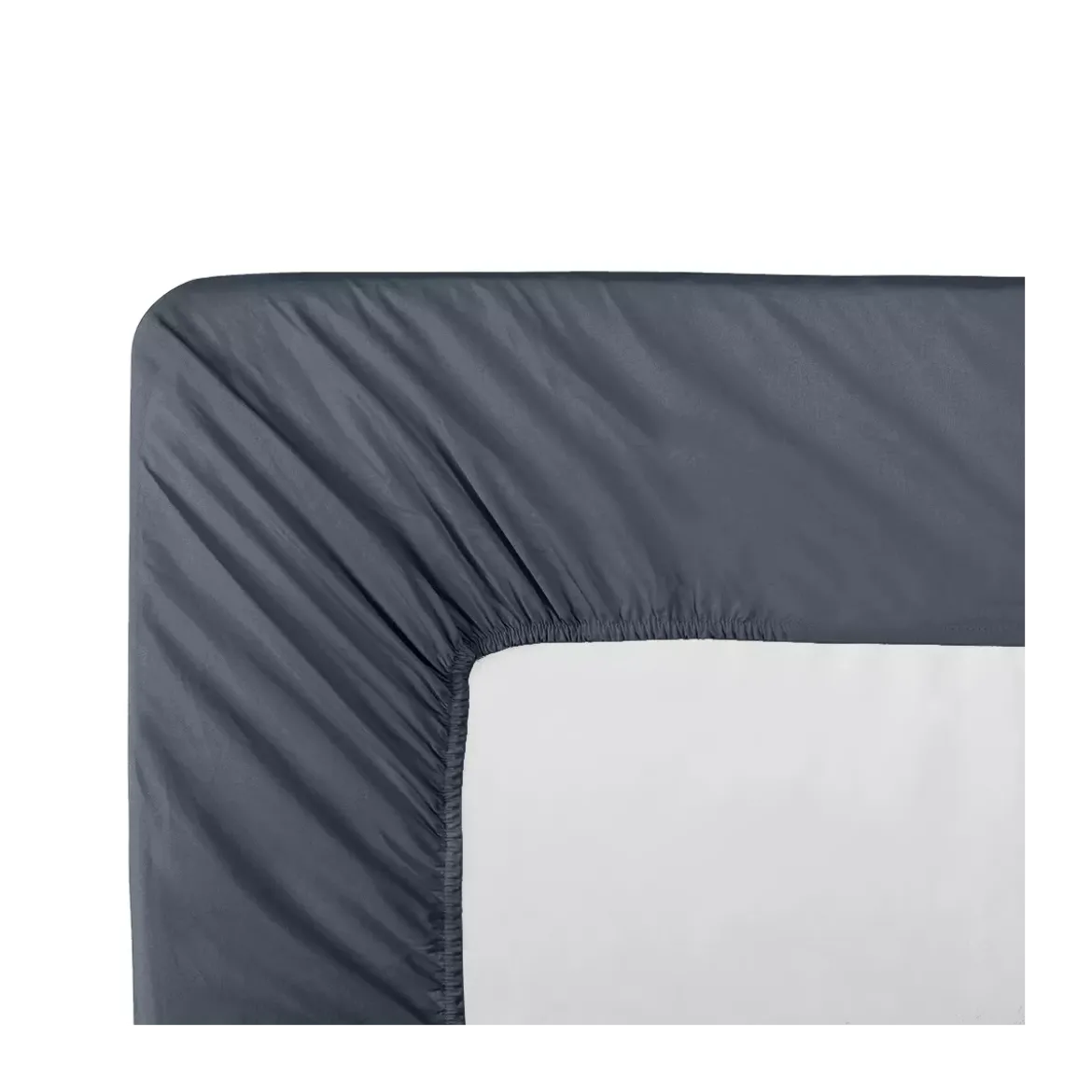 Drap housse b40 percale de coton uni bleu La percale francaise bleu
