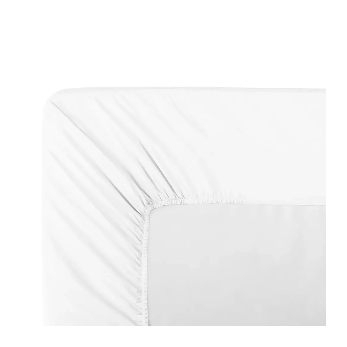 Drap housse b40 percale de coton uni blanc La percale francaise neige
