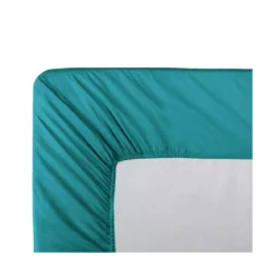 Drap housse b30 percale de coton uni vert La percale francaise emeraude