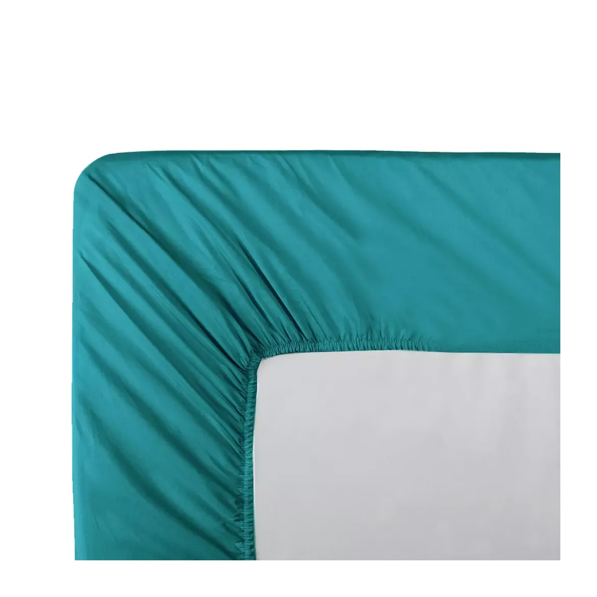 Drap housse b30 percale de coton uni vert La percale francaise emeraude