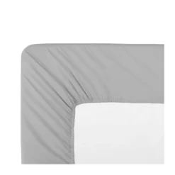Drap housse b30 percale de coton uni gris La percale francaise platine