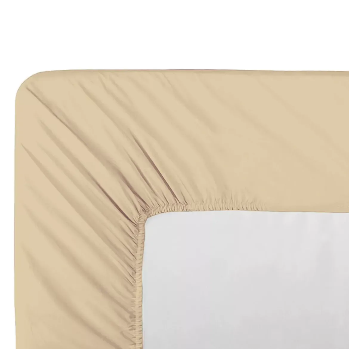 Drap housse b30 percale de coton uni beige La percale francaise beige clair