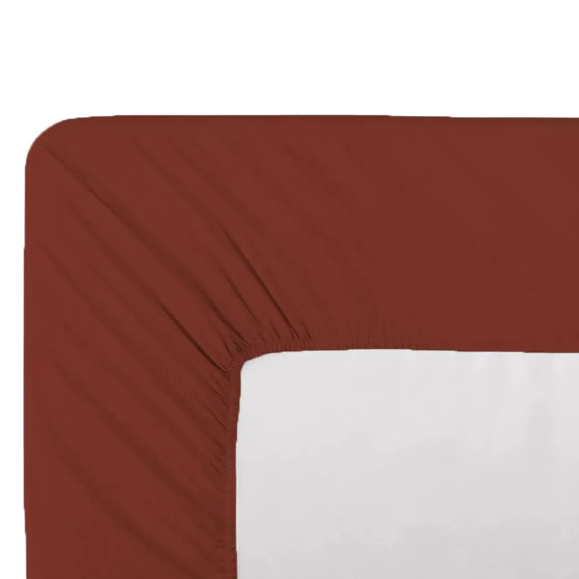 Drap housse b30 percale de coton uni rouge La percale francaise grenat