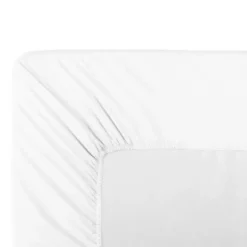 Drap housse b35 percale de coton uni blanc Giulia blanc
