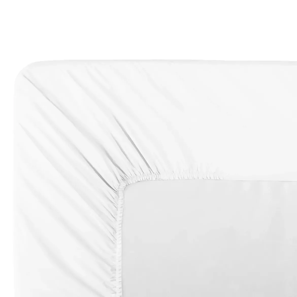 Drap housse b35 percale de coton uni blanc Giulia blanc