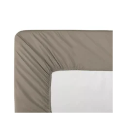 Drap housse b30 percale de coton uni brun Olana pin