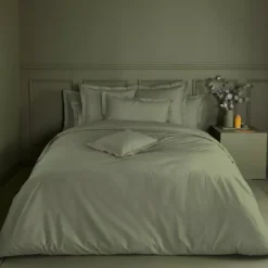 Drap housse b40 percale de coton uni vert La percale francaise verde