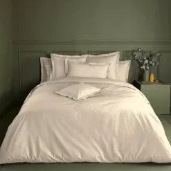 Drap housse b35 percale de coton uni ivoire Giulia ivoire