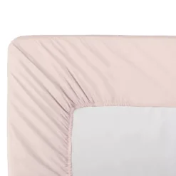 Drap housse b35 percale de coton uni rose Giulia petale