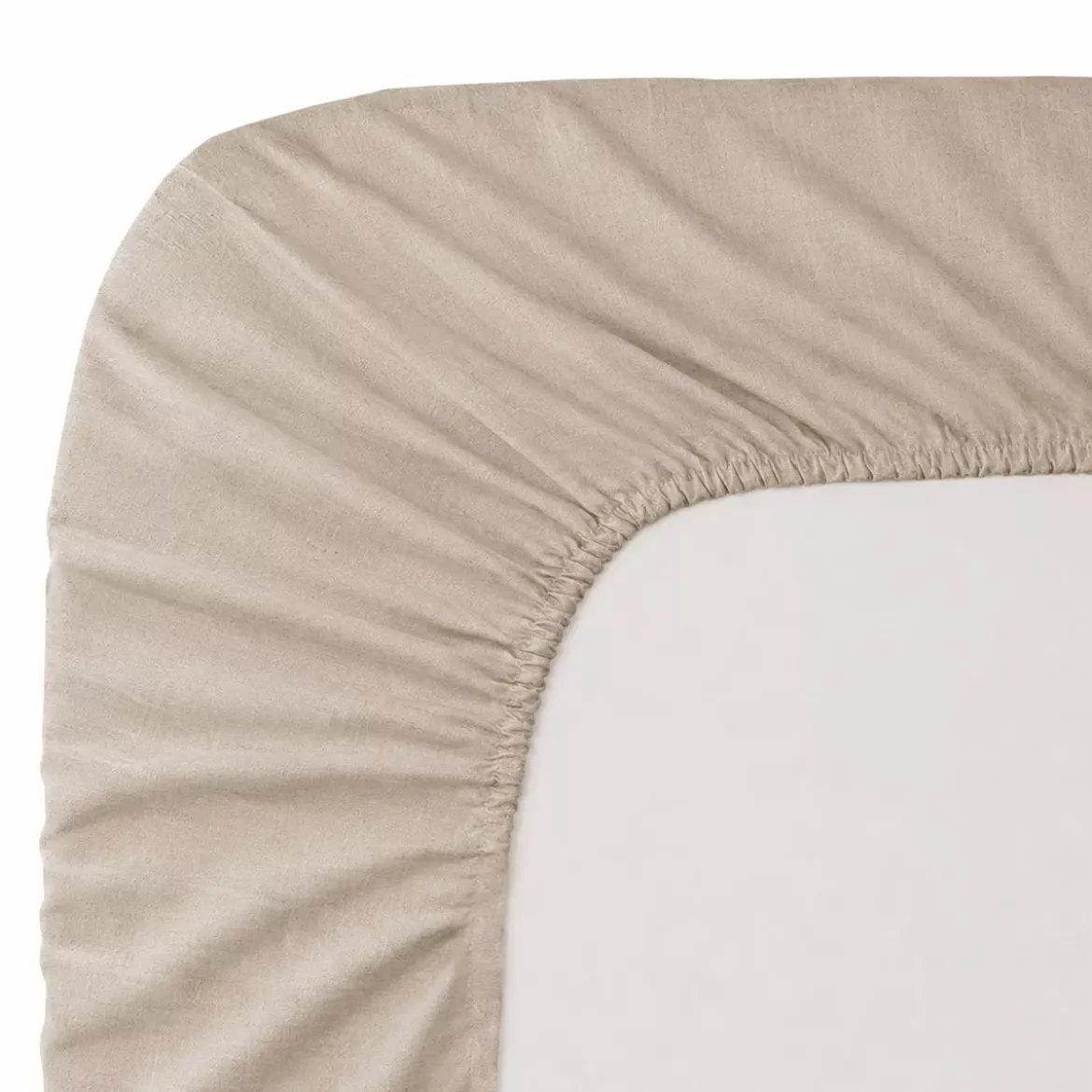 Drap housse b35 pur lin lavé 165 g/m² uni beige Le lin lave lin