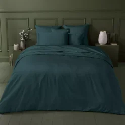 Drap housse b30 satin de coton 115 g/m² uni canard Ava uni vert anglais